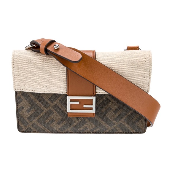Fendi Handbags - Fendi belt bag Zucca FF 1974 Flat Baguette brown canvas leather crossbody